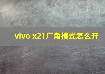 vivo x21广角模式怎么开